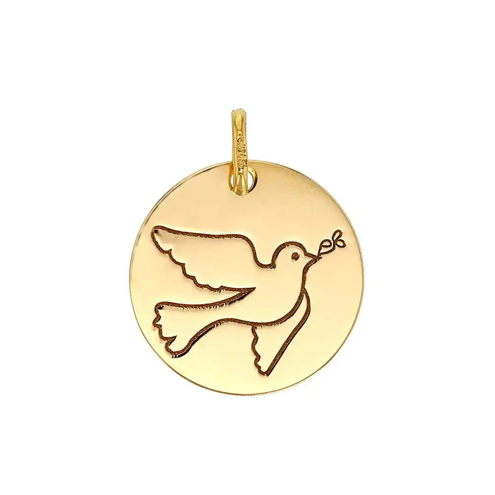 Gold Anhänger Friedenstaube echt massiv 375 - 9 Karat Gold - Firma Holzenplotz - Silberketten - Goldketten.de