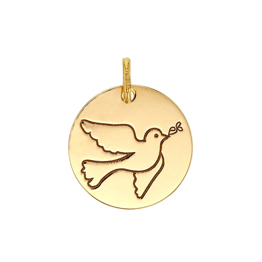 Gold Anhänger Friedenstaube echt massiv 375 - 9 Karat Gold - Firma Holzenplotz - Silberketten - Goldketten.de