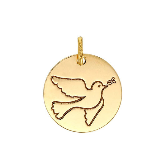 Gold Anhänger Friedenstaube echt massiv 375 - 9 Karat Gold - Firma Holzenplotz - Silberketten - Goldketten.de