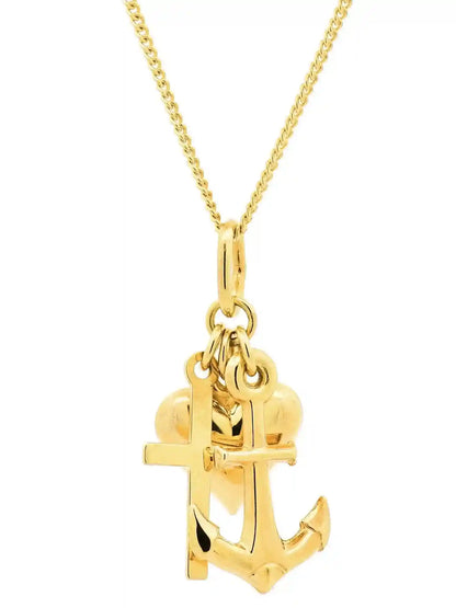 Gold Anhänger Glaube-Liebe-Hoffnung massiv 585 - 14 Karat Gold