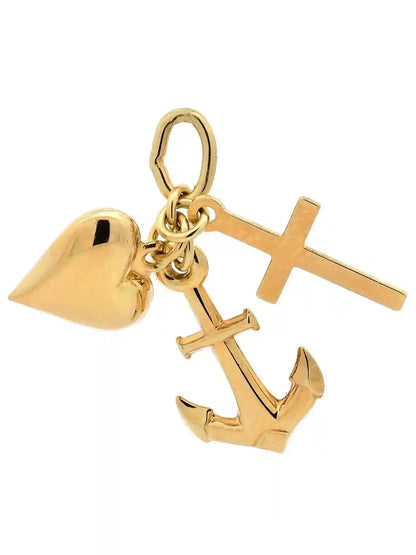 Gold Anhänger Glaube-Liebe-Hoffnung mit Goldkette 585-14 Karat Gold