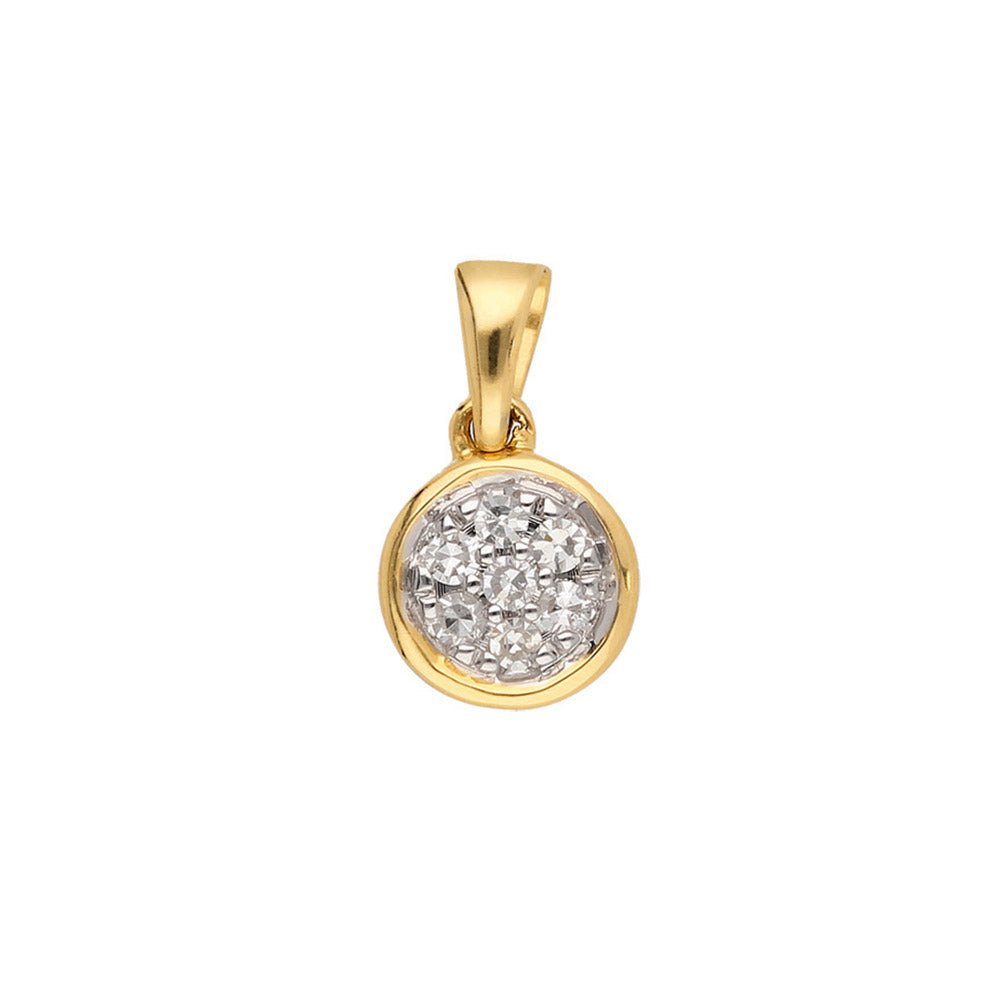 Gold Anhänger Gold mit Diamant massiv 585 - 14 Karat Gold rhodiniert - Firma Holzenplotz - Silberketten - Goldketten.de