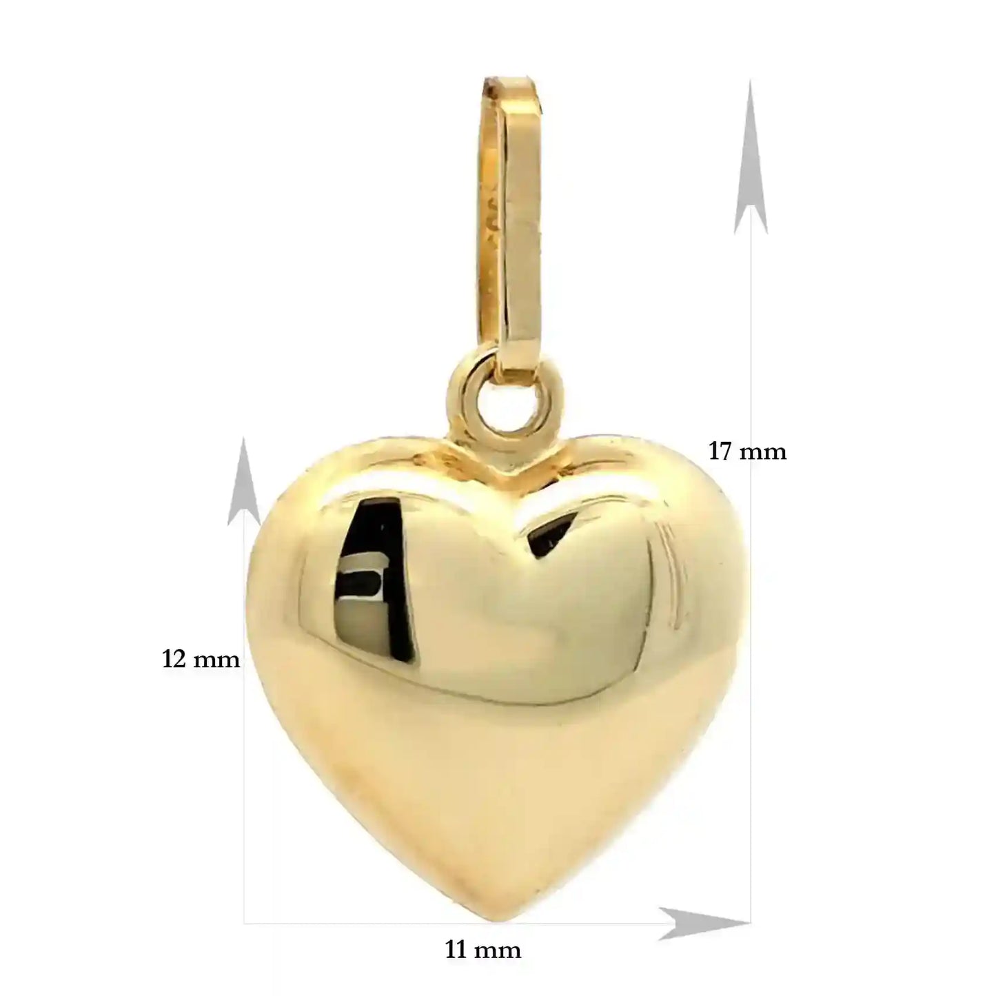 Gold Anhänger Herz  mit Goldkette massiv 333 - 8 Karat Gold