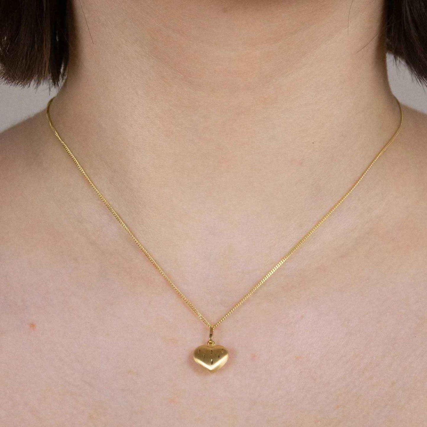 Gold Anhänger Herz  mit Goldkette massiv 333 - 8 Karat Gold