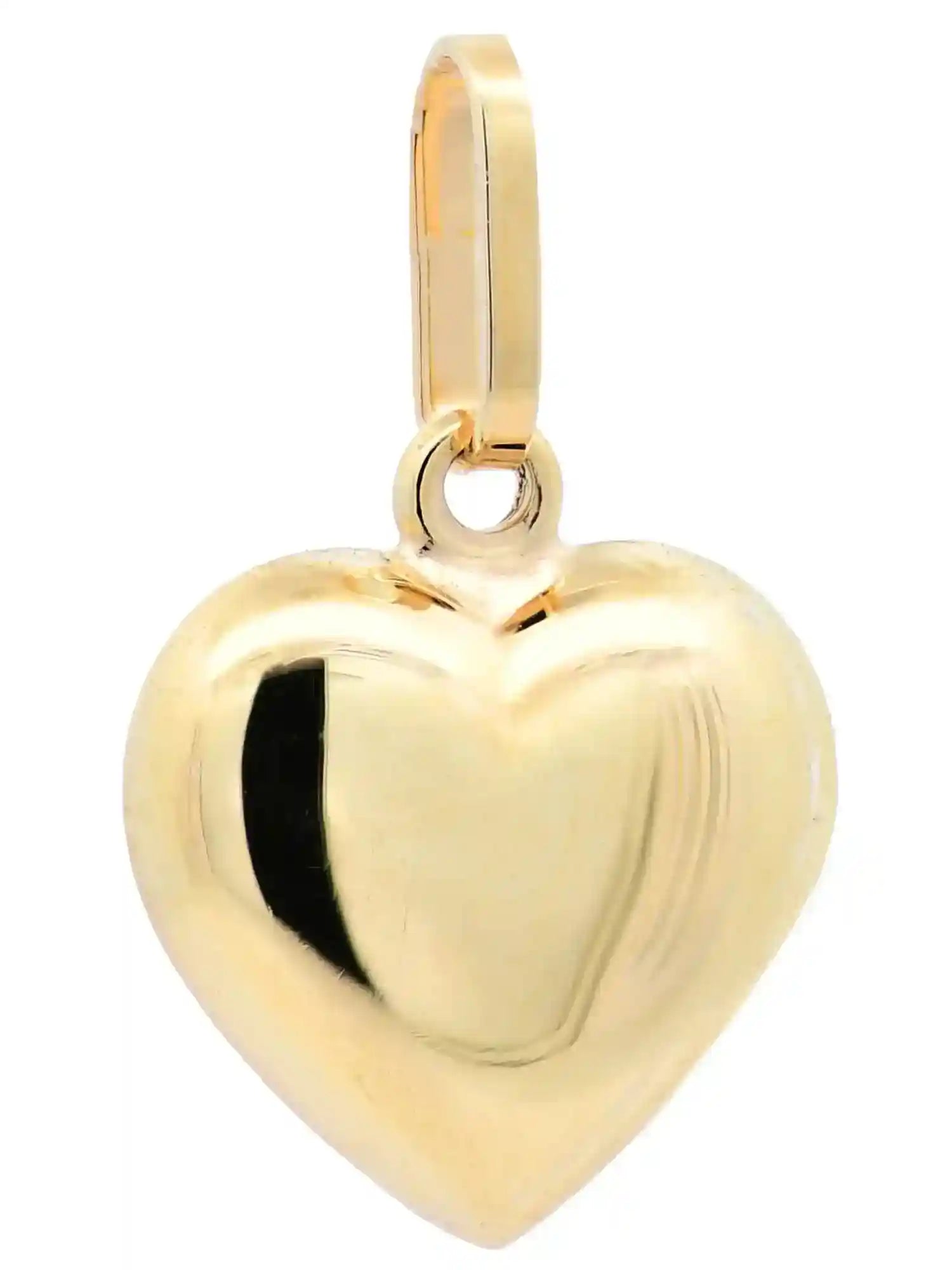 Gold Anhänger Herz mit Goldkette massiv 585 - 14 Karat Gold