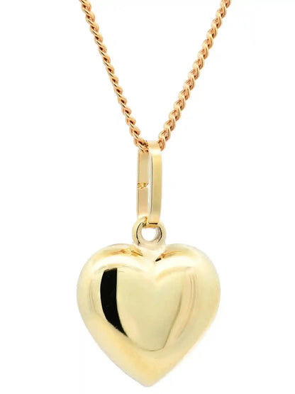 Gold Anhänger Herz mit Goldkette massiv 585 - 14 Karat Gold - Firma Holzenplotz - Silberketten-Goldketten.de 