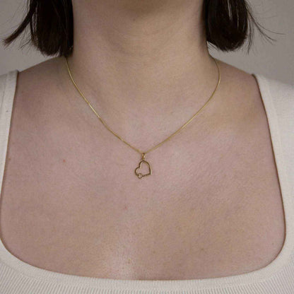 Gold Anhänger Herz mit Kette massiv 333 - 8 Karat Gold