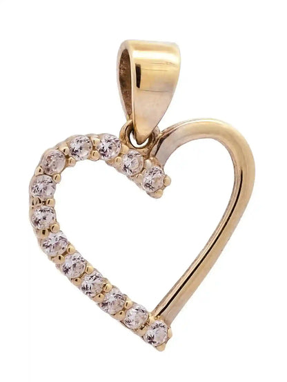Gold Anhänger Herz Zirkonia mit Goldkette massiv 333 - 8 Karat Gold