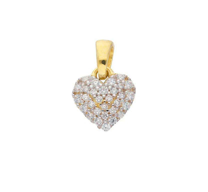Gold Anhänger Herz Zirkonia mit Goldkette massiv 333 - 8 Karat Gold