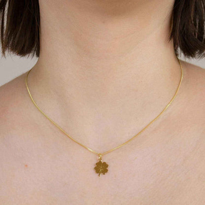 Gold Anhänger Kleeblatt  mit Goldkette massiv 333 - 8 Karat Gold