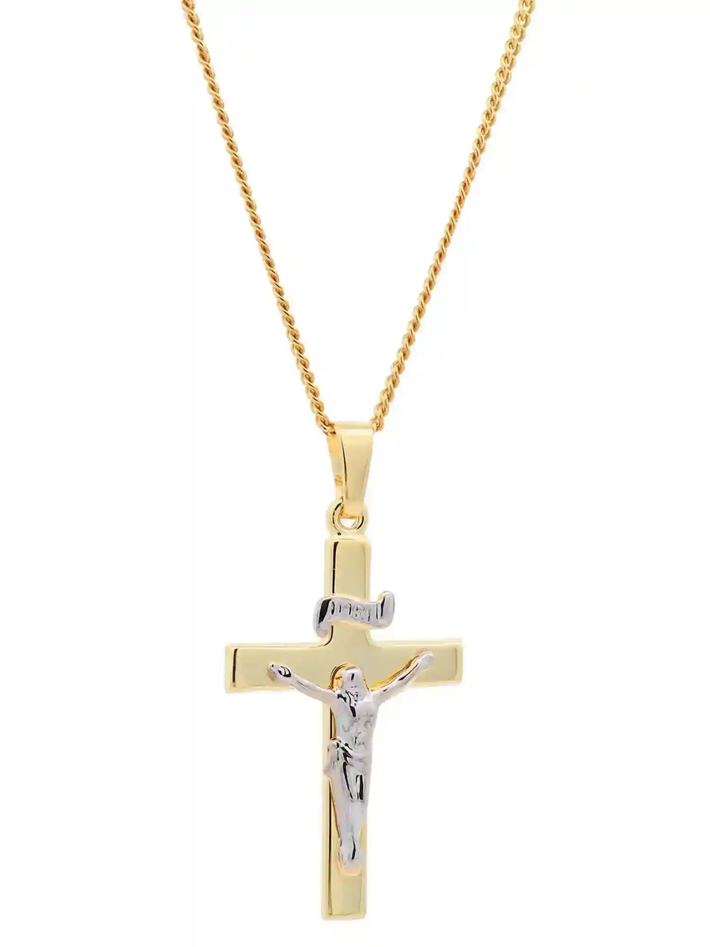 Gold Anhänger Kreuz Korpus  mit Goldkette massiv 333-8 Karat Gold