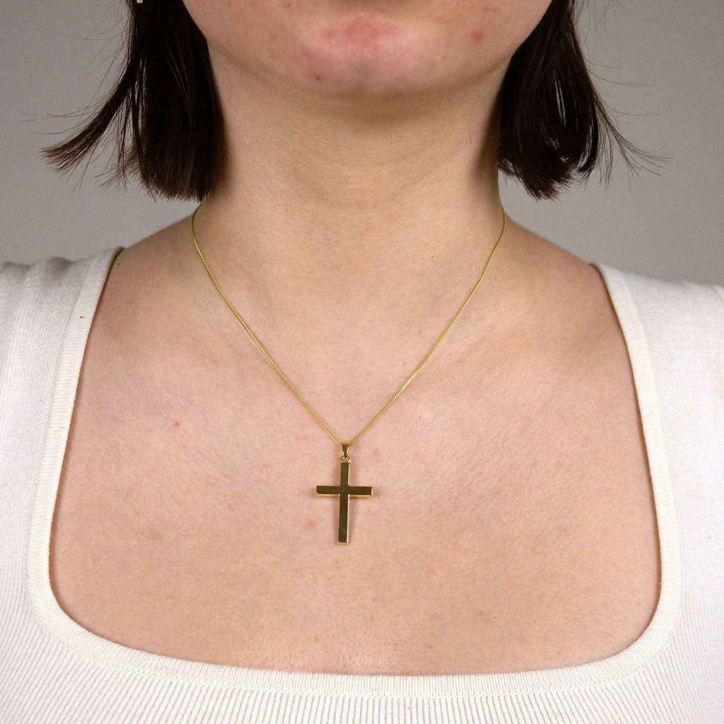 Gold Anhänger Kreuz  mit Goldkette massiv 333 - 8 Karat Gold