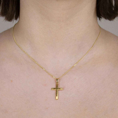 Gold Anhänger Kreuz  mit Goldkette massiv 333 - 8 Karat Gold
