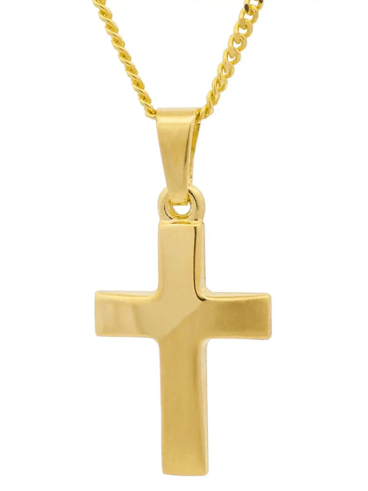 Gold Anhänger Kreuz  mit Goldkette massiv 333 - 8 Karat Gold