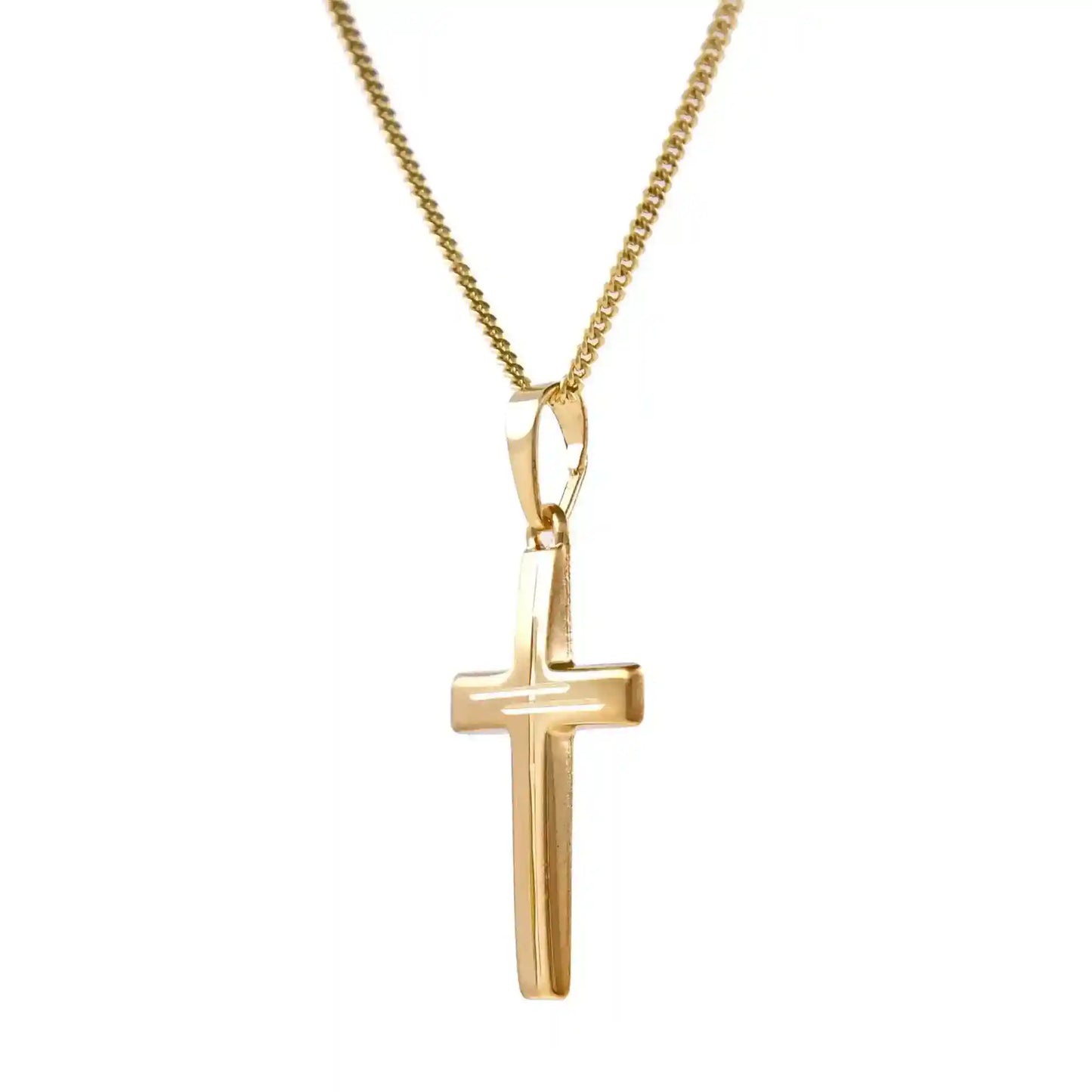 Gold Anhänger Kreuz  mit Goldkette massiv 333 - 8 Karat Gold