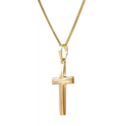 Gold Anhänger Kreuz  mit Goldkette massiv 333 - 8 Karat Gold