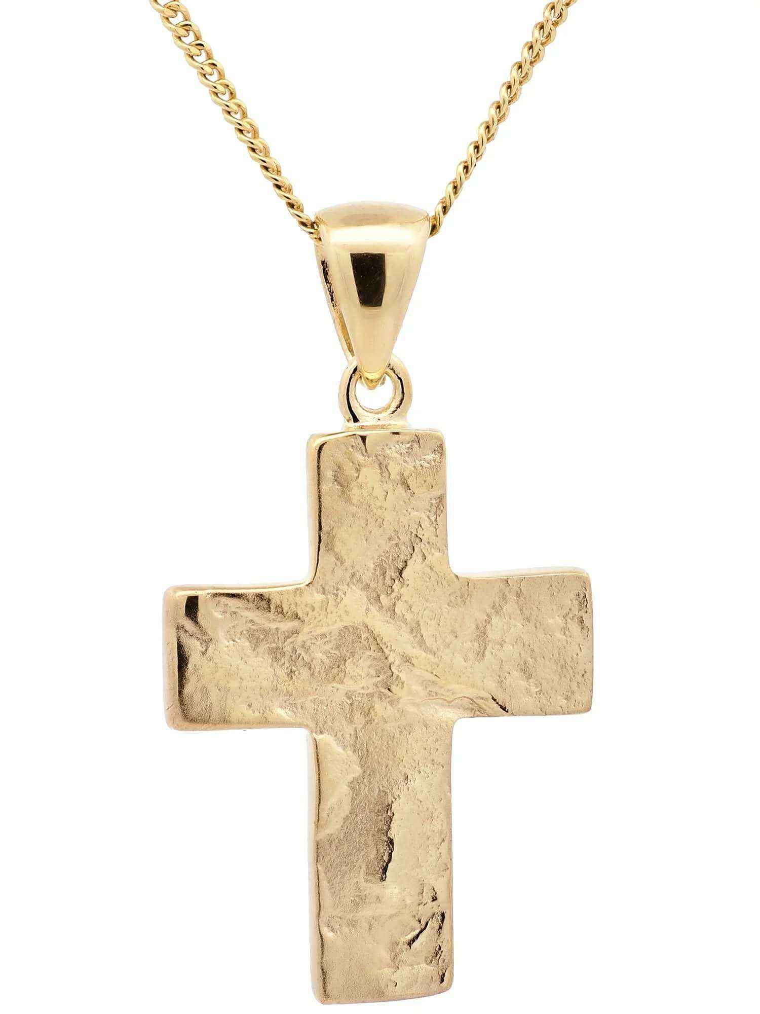 Gold Anhänger Kreuz mit Goldkette massiv 333 - 8 Karat Gold - Firma Holzenplotz - Silberketten-Goldketten.de 