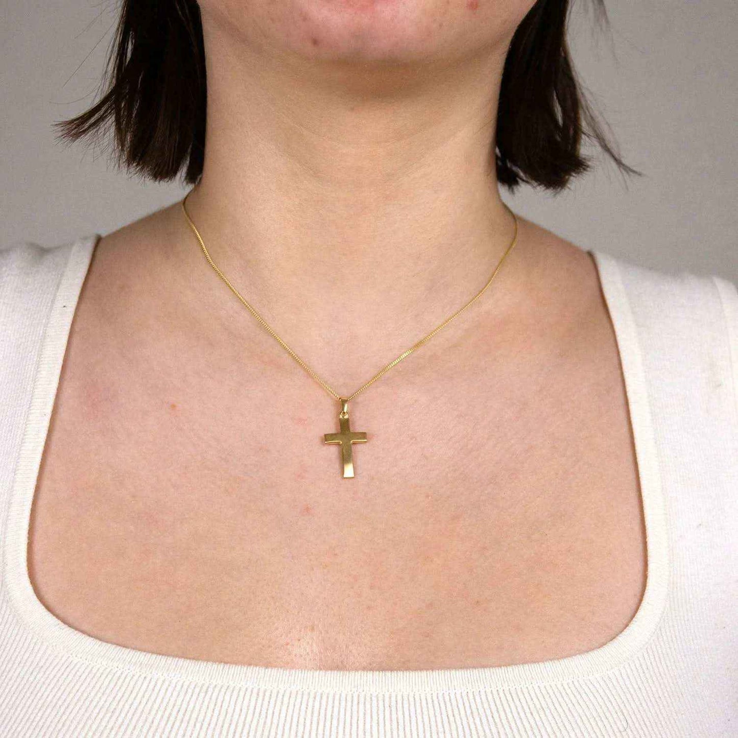 Gold Anhänger Kreuz  mit Goldkette massiv 333 - 8 Karat Gold