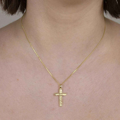 Gold Anhänger Kreuz  mit Goldkette massiv 333 - 8 Karat Gold
