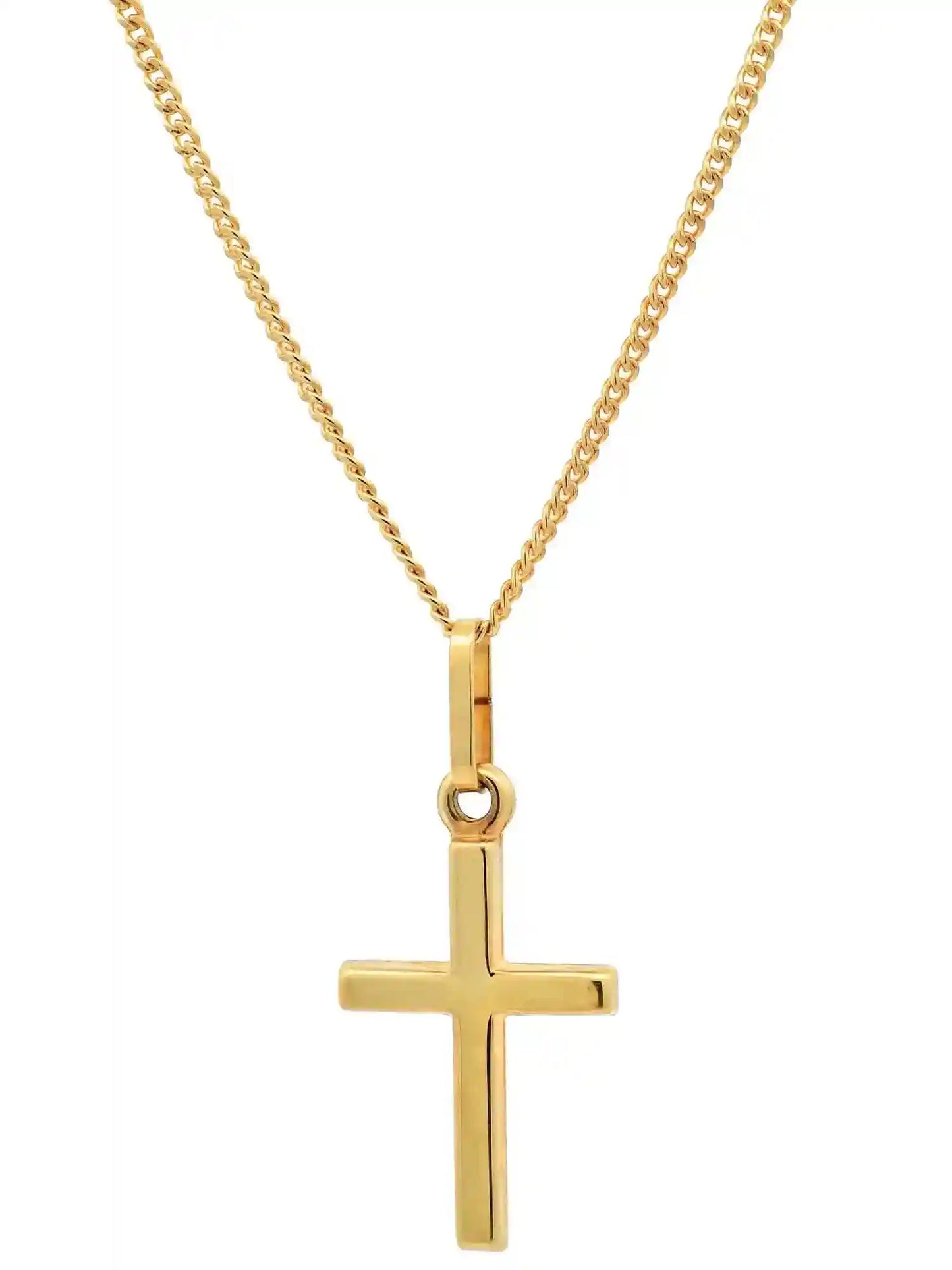 Gold Anhänger Kreuz  mit Goldkette massiv 333 - 8 Karat Gold