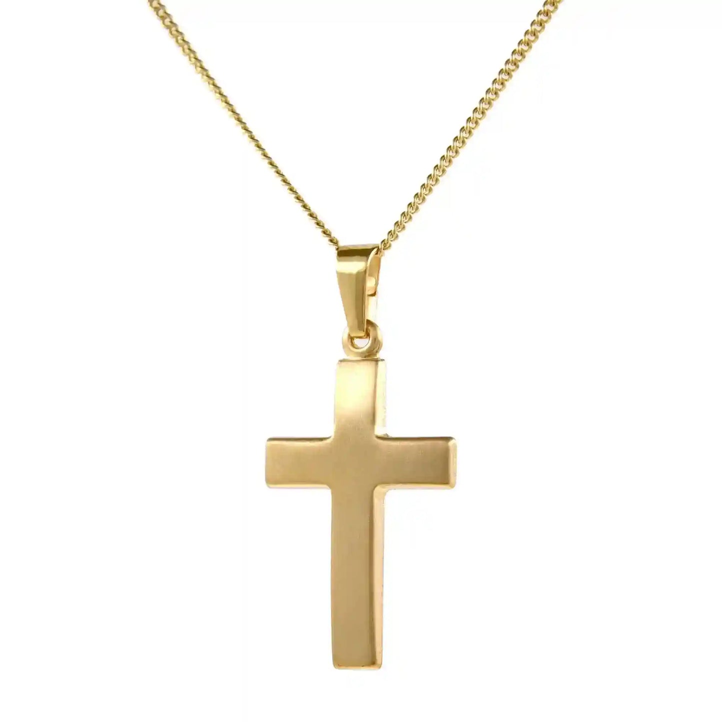 Gold Anhänger Kreuz  mit Goldkette massiv 333 - 8 Karat Gold