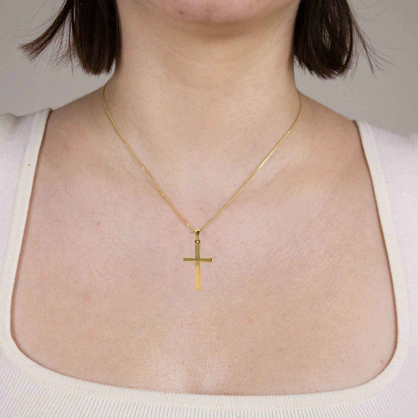 Gold Anhänger Kreuz  mit Goldkette massiv 333 - 8 Karat Gold