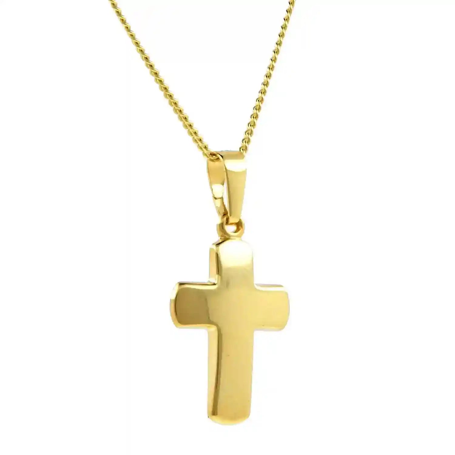 Gold Anhänger Kreuz mit Goldkette massiv 333 - 8 Karat Gold - Firma Holzenplotz - Silberketten-Goldketten.de 