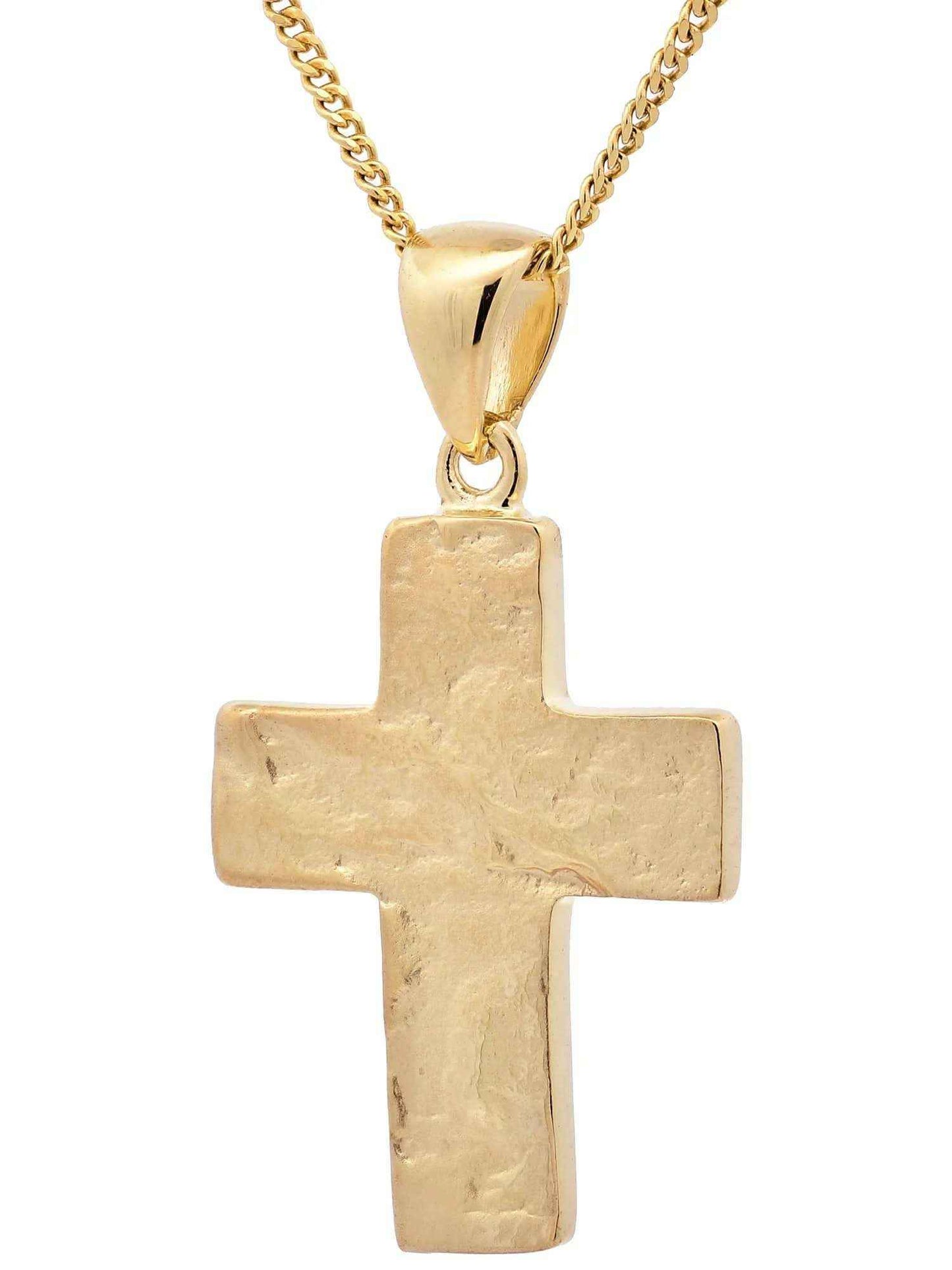 Gold Anhänger Kreuz mit Goldkette massiv 333 - 8 Karat Gold - Firma Holzenplotz - Silberketten-Goldketten.de 