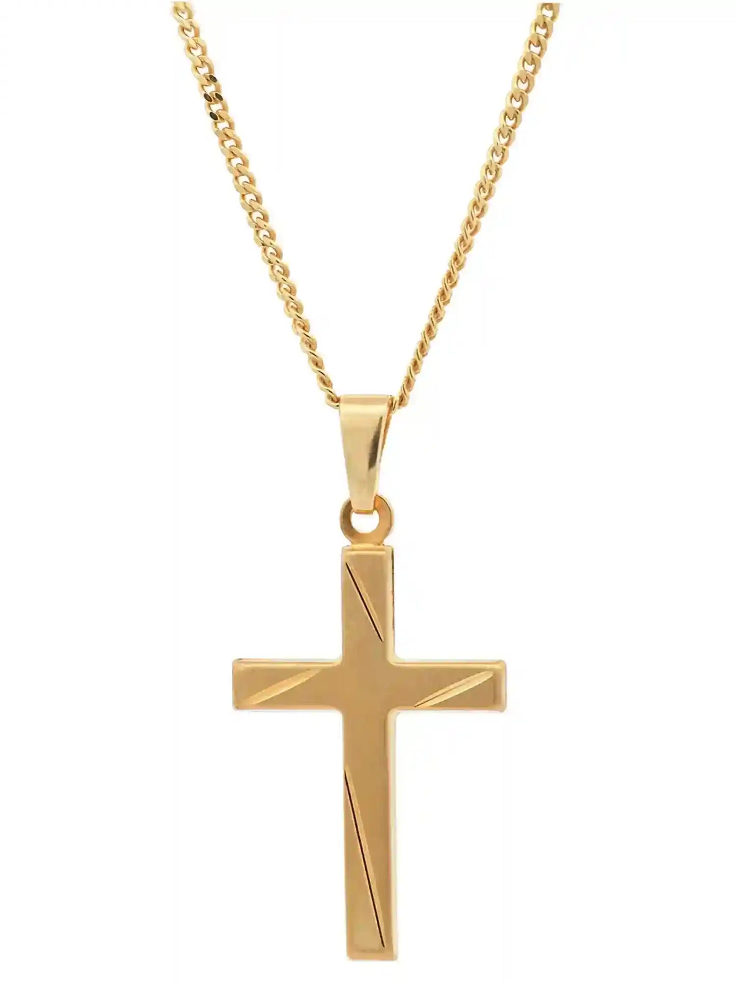 Gold Anhänger Kreuz  mit Goldkette massiv 333 - 8 Karat Gold