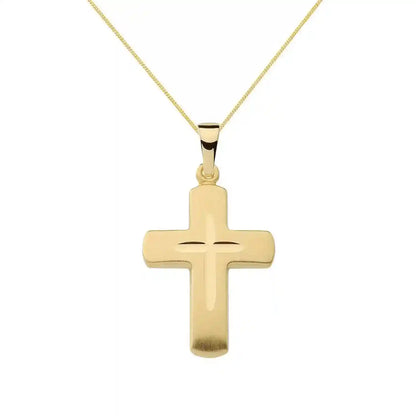 Gold Anhänger Kreuz  mit Goldkette massiv 333 - 8 Karat Gold