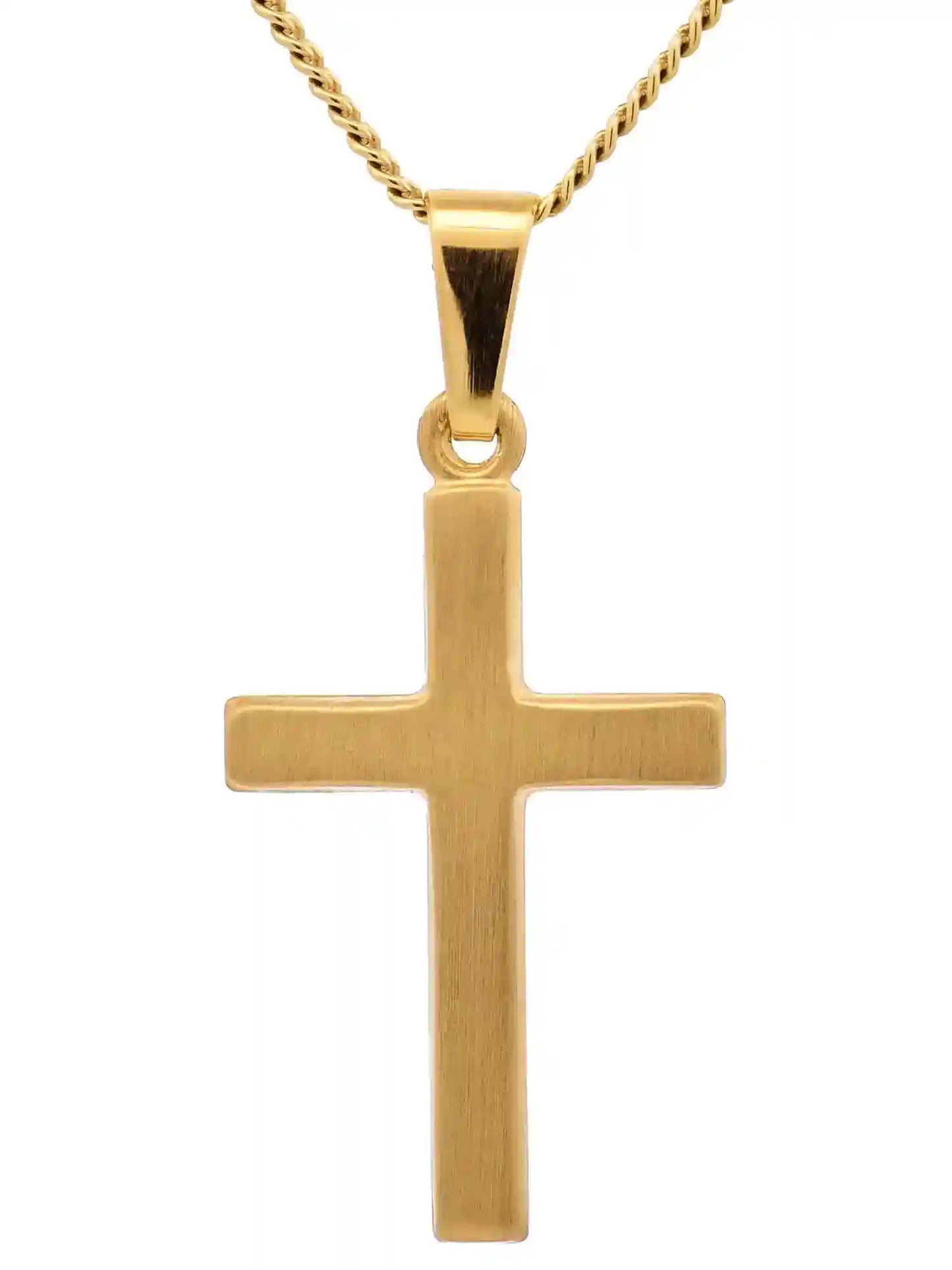 Gold Anhänger Kreuz mit Goldkette massiv 333 - 8 Karat Gold - Firma Holzenplotz - Silberketten-Goldketten.de 