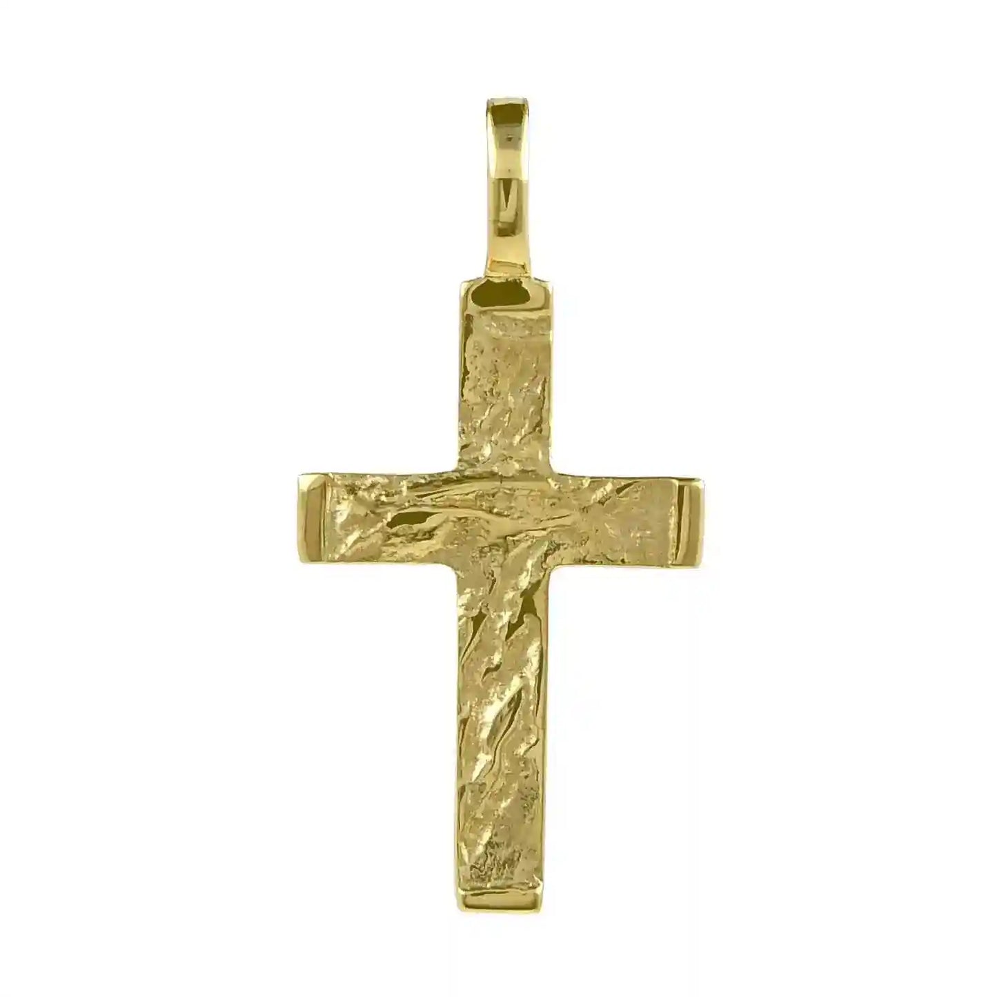 Gold Anhänger Kreuz mit Goldkette massiv 585 - 14 Karat Gold