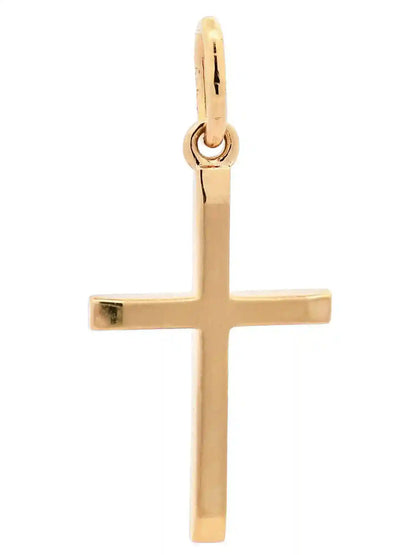Gold Anhänger Kreuz mit Goldkette massiv 585 - 14 Karat Gold