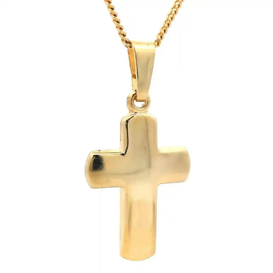 Gold Anhänger Kreuz mit Goldkette massiv 585 - 14 Karat Gold - Firma Holzenplotz - Silberketten-Goldketten.de 