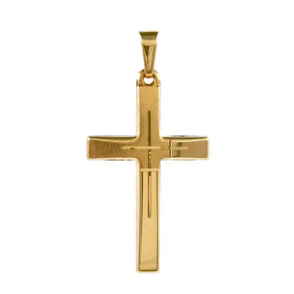 Gold Anhänger Kreuz mit Goldkette massiv 585 - 14 Karat Gold