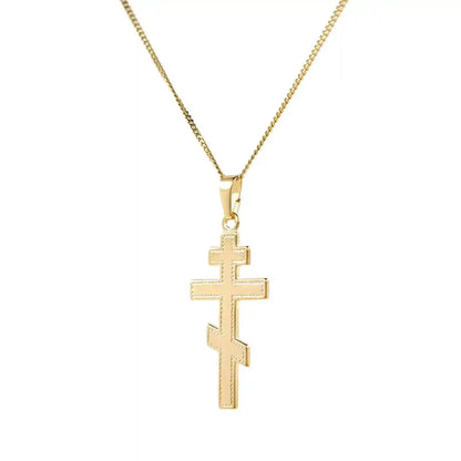 Gold Anhänger Kreuz mit Goldkette massiv 585 - 14 Karat Gold