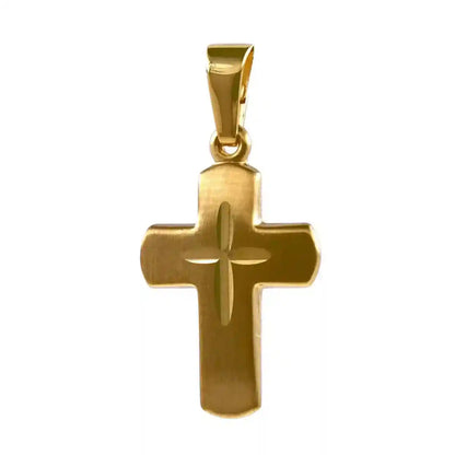 Anhänger Kreuz 585 14 Karat Gold mit massiver Goldkette 1,1 mm 585-14 Karat Gold Juwelier Qualität