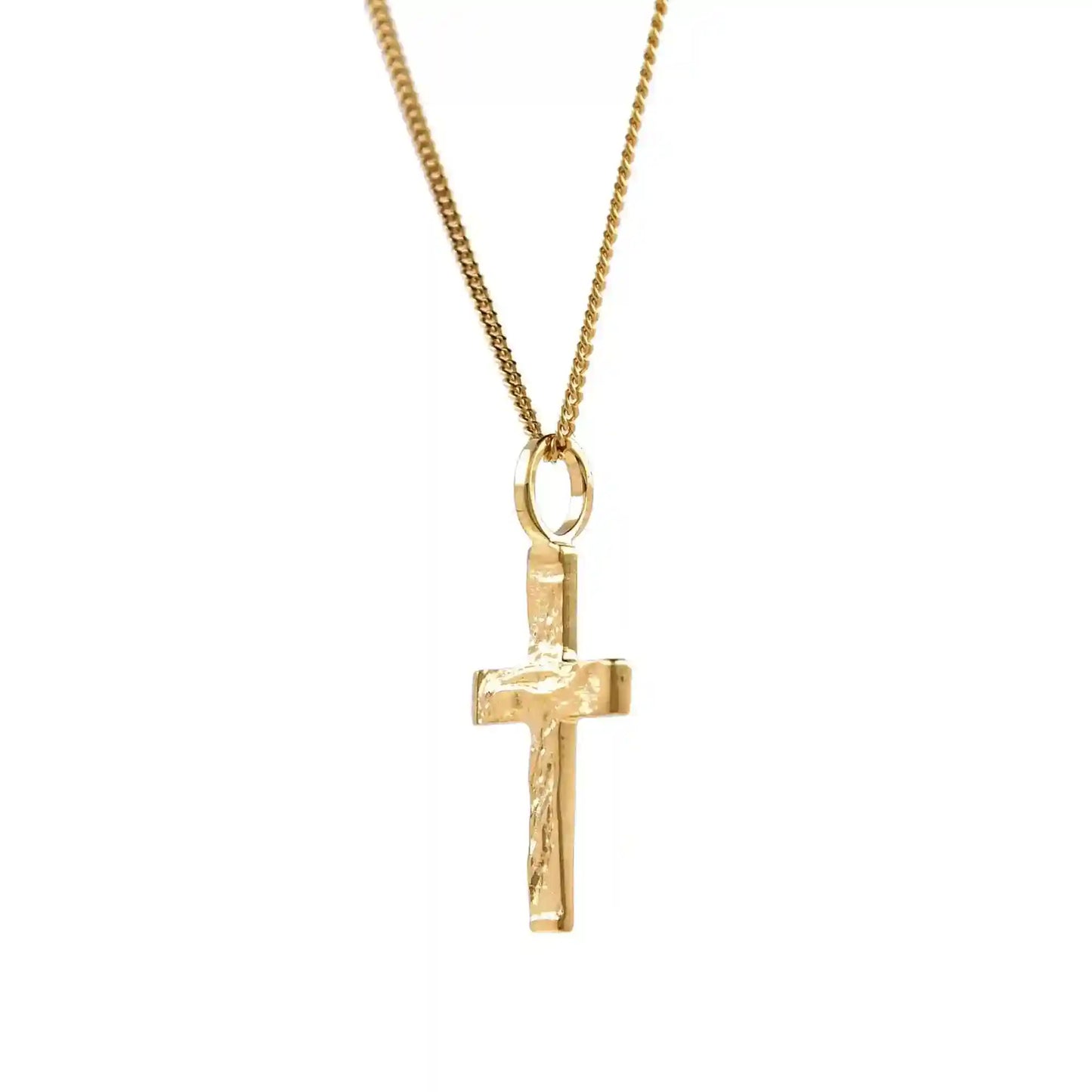 Gold Anhänger Kreuz mit Goldkette massiv 585 - 14 Karat Gold