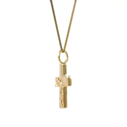 Gold Anhänger Kreuz Zirkonia mit Goldkette massiv 333 - 8 Karat Gold