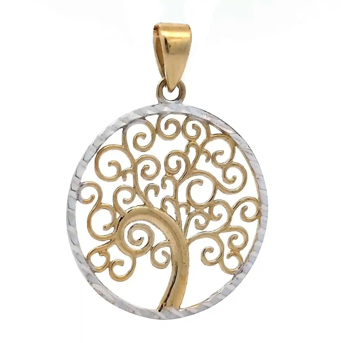 Gold Anhänger Lebensbaum mit Goldkette massiv 333-8 Karat Gold - Firma Holzenplotz - Silberketten-Goldketten.de 