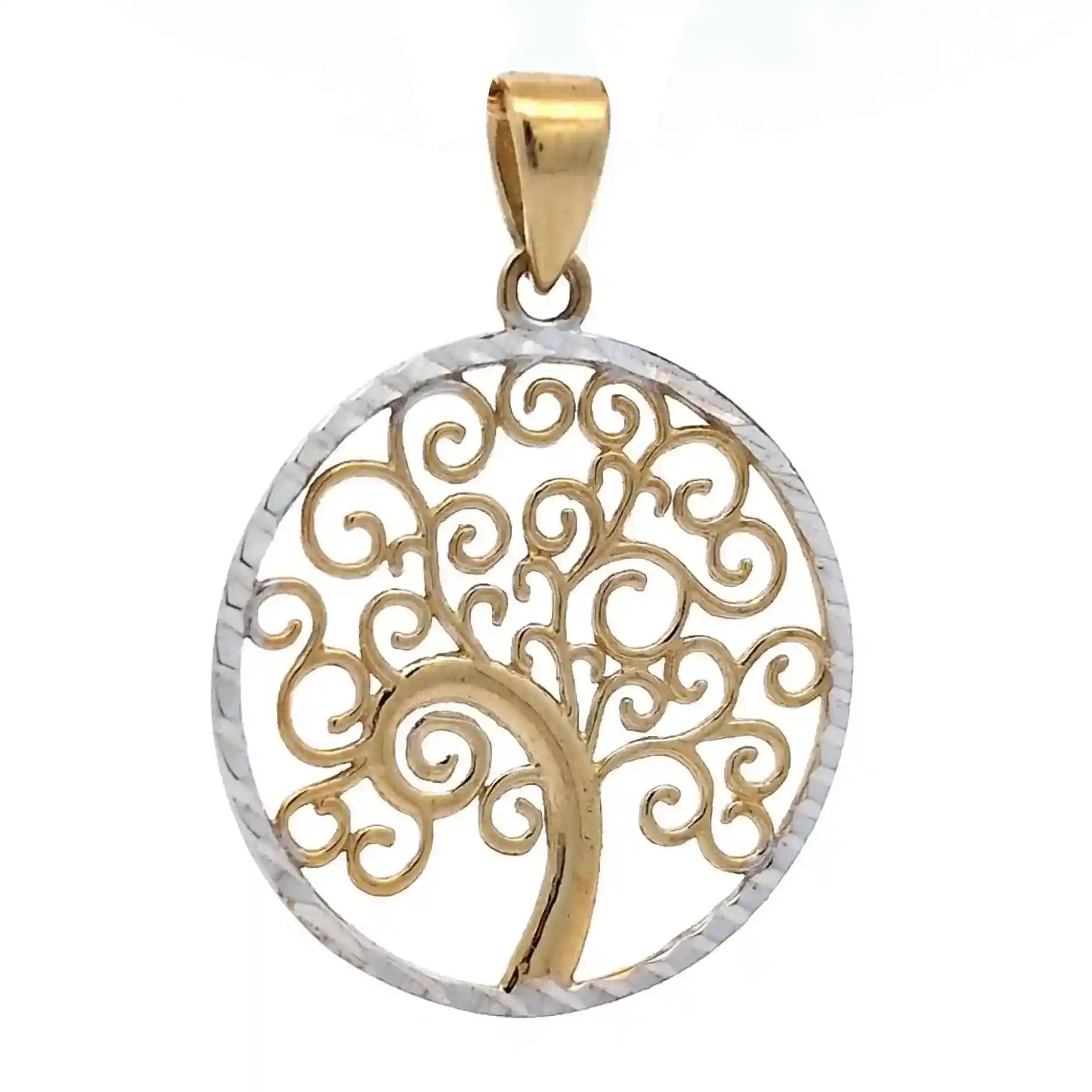Gold Anhänger Lebensbaum mit Goldkette massiv 333-8 Karat Gold - Firma Holzenplotz - Silberketten-Goldketten.de 