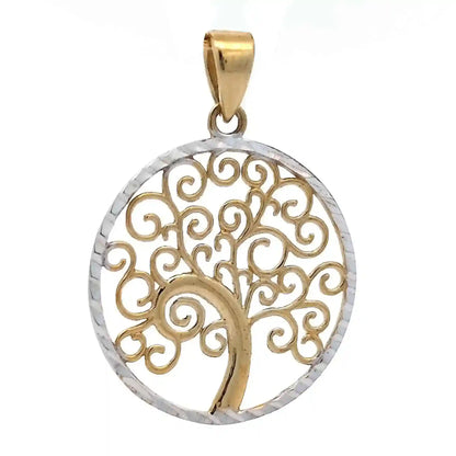 Gold Anhänger Lebensbaum mit Goldkette massiv 333-8 Karat Gold - Firma Holzenplotz - Silberketten-Goldketten.de 