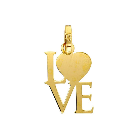 Gold Anhänger Love mit Herz echt massiv 375 - 9 Karat Gold - Firma Holzenplotz - Silberketten - Goldketten.de