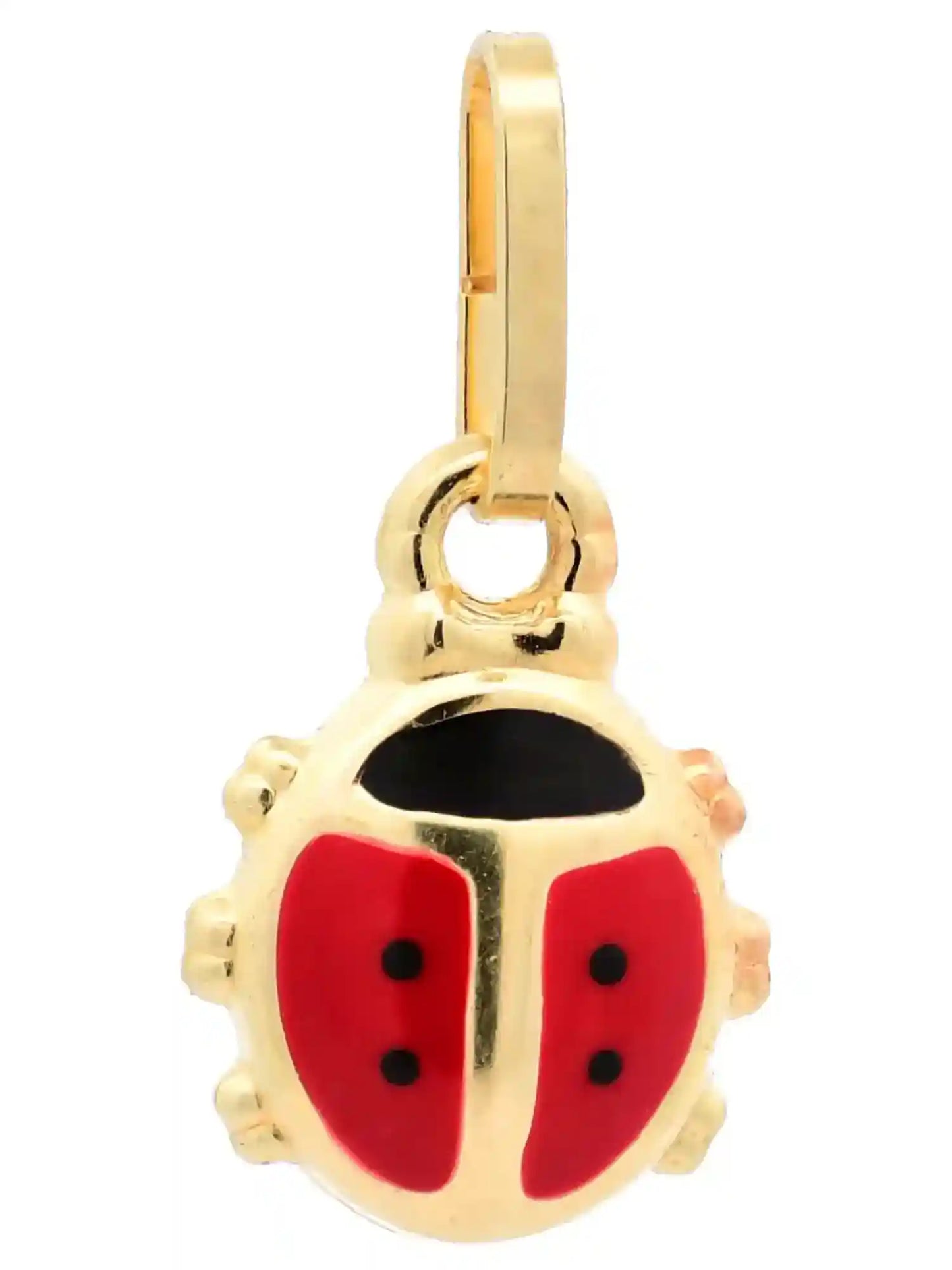 Gold Anhänger Marienkäfer mit Goldkette massiv 333 - 8 Karat Gold - Firma Holzenplotz - Silberketten-Goldketten.de 