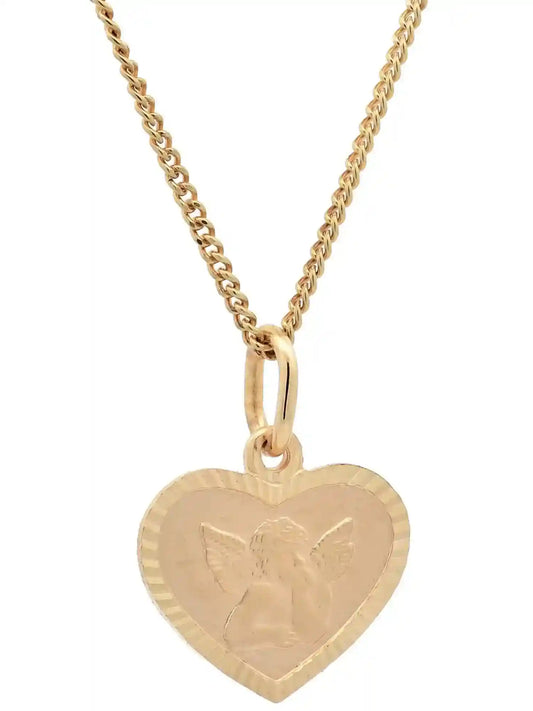 Gold Anhänger Medaille Amor mit Goldkette massiv 333 - 8 Karat Gold - Firma Holzenplotz - Silberketten-Goldketten.de 