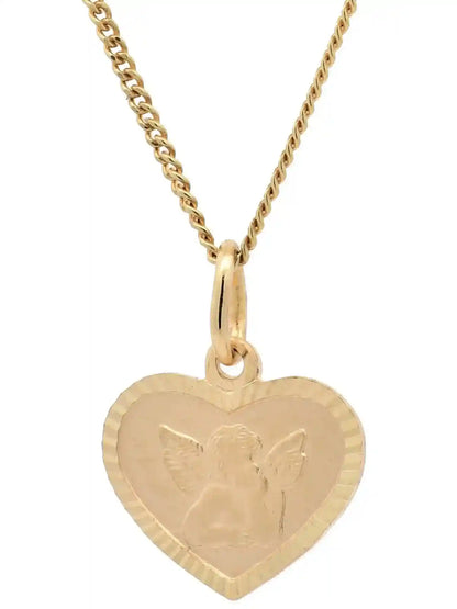 Gold Anhänger Medaille Amor mit Goldkette massiv 333 - 8 Karat Gold - Firma Holzenplotz - Silberketten-Goldketten.de 
