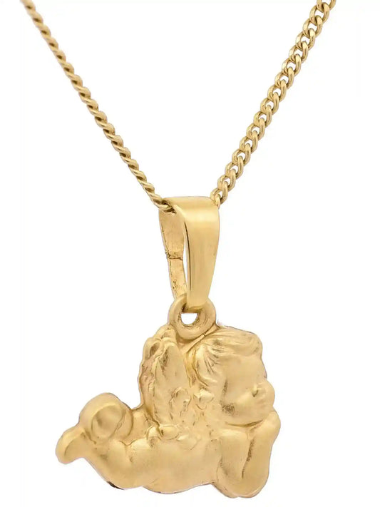 Gold Anhänger mit Zirkonia mit Goldkette massiv 333 - 8 Karat Gold - Firma Holzenplotz - Silberketten-Goldketten.de 