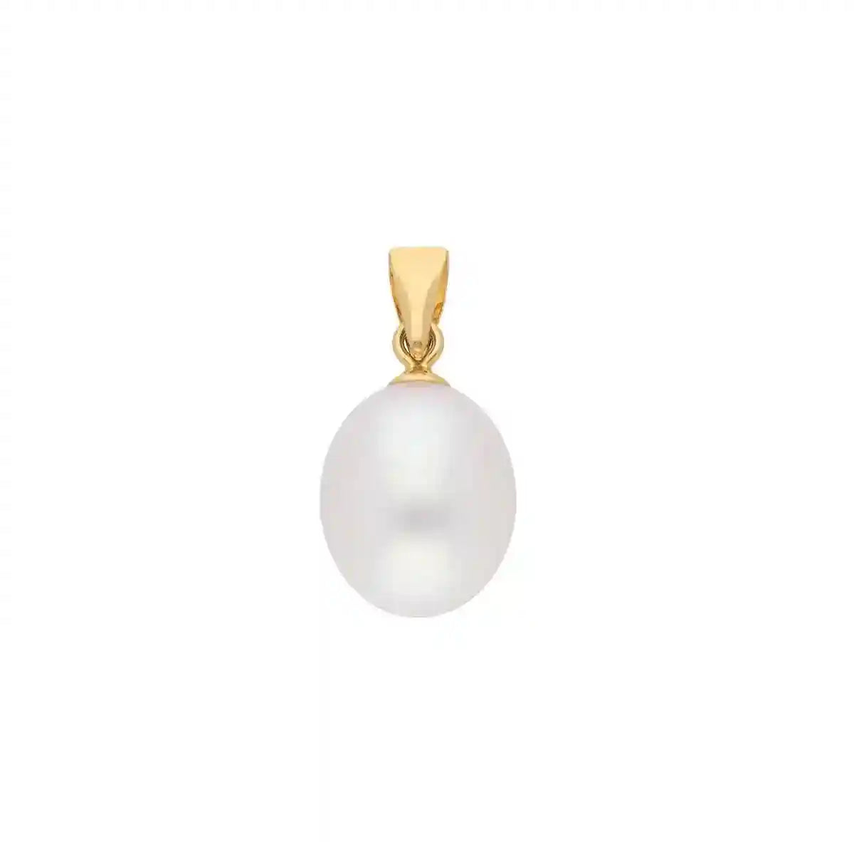 Gold Anhänger Süßwasserperle mit Goldkette 585-14 Karat Gold - Firma Holzenplotz - Silberketten-Goldketten.de 