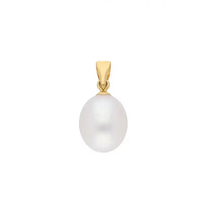 Gold Anhänger Süßwasserperle mit Goldkette 585-14 Karat Gold - Firma Holzenplotz - Silberketten-Goldketten.de 