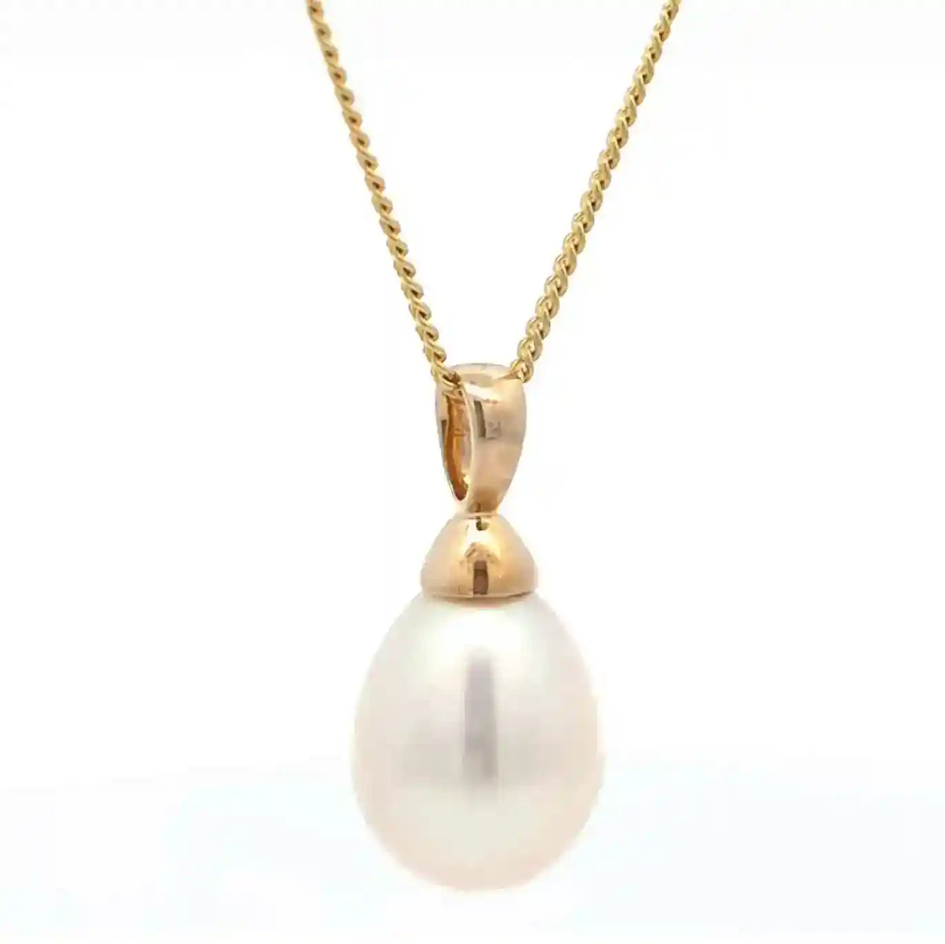 Gold Anhänger Süßwasserperle Perle mit Goldkette 333-8 Karat Gold - Firma Holzenplotz - Silberketten-Goldketten.de 